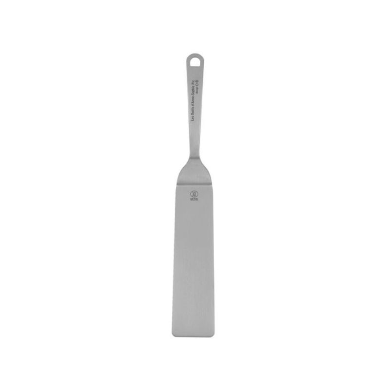 Long spatula designed by Anne Sophie Pic, crafted from durable stainless steel for precision in food preparation and presentation.