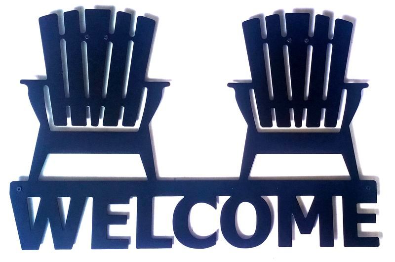 Metal Wall Art - Welcome 60cm (Set of 2)