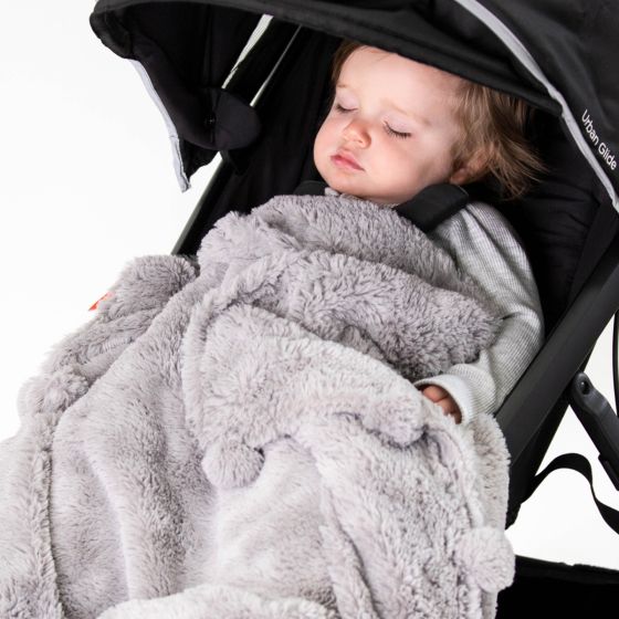 Weegoamigo Plush Pom Pom Blanket - Grey - Weegoamigo