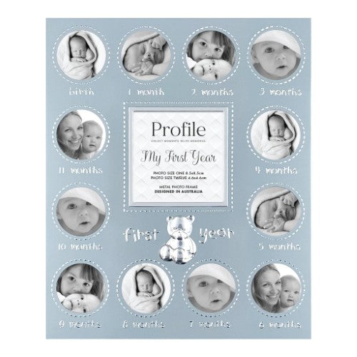 First Year Blue Metal Baby Frame 13 Photos - Type 2