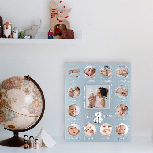 First Year Blue Metal Baby Frame 13 Photos - Type 2