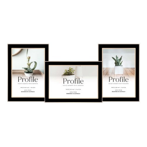 Eternal Black/Rose Gold Metal Collage Four Photo Frame