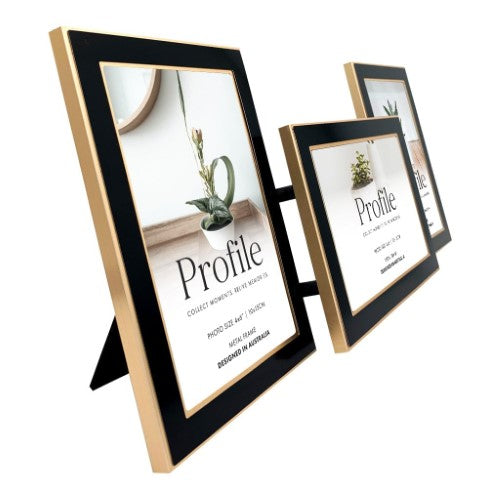 Eternal Black/Rose Gold Metal Collage Four Photo Frame
