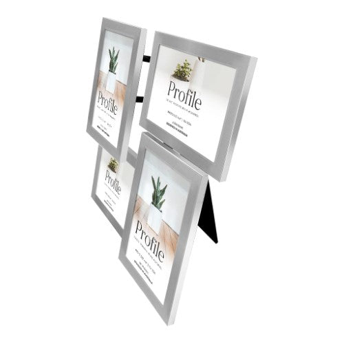 Eternal White/Rose Gold Metal Collage Three Photo Frame