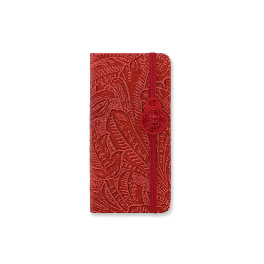 Letts of London Diary Baroque Slim Week to View Red Odd Year