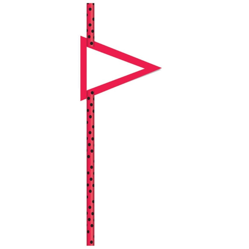 CUP CAKE CREATION 7007 19CM STRAW BLK DOTS RED C/CAKE 24PC