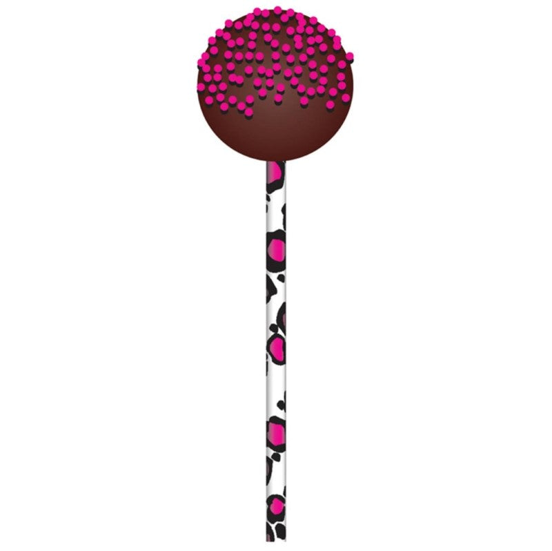 CUP CAKE CREATION 7208 15CM CAKEPOP STKS PINK LEOPARD 24PC
