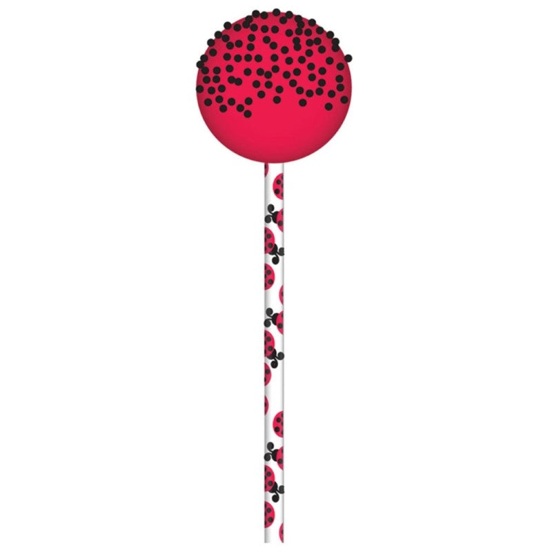 CUP CAKE CREATION 7211 15CM CAKEPOP STKS RED LADYBUG 24PCS