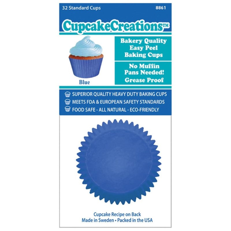 CUP CAKE CREATION SOLID BLUE CUPCAKE 32PCS