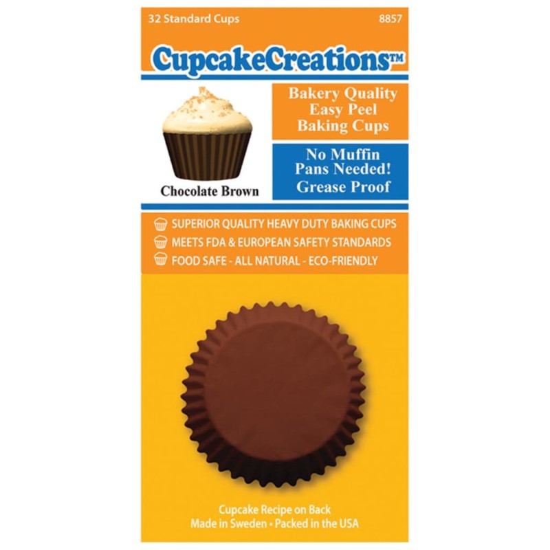CUP CAKE CREATION SOLID CHOC BROWN CUPCAKE 32PCS