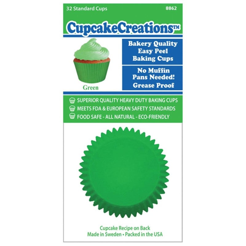 CUP CAKE CREATION SOLID GREEN CUPCAKE 32PCS