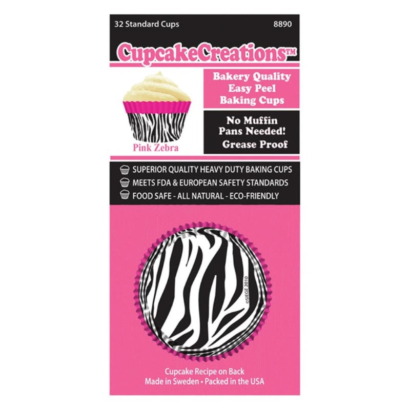 CUP CAKE CREATION STD PINK ZEBRA CUPCAKE 32PCS