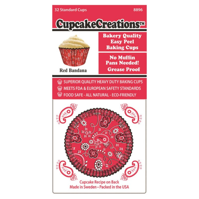 CUP CAKE CREATION STD RED BANDANA CUPCAKE 32PCS