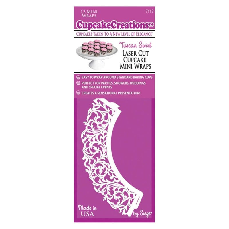 CUP CAKE CREATION TUSCAN SWIRL MINI CUPCAKE WRAP 12PC