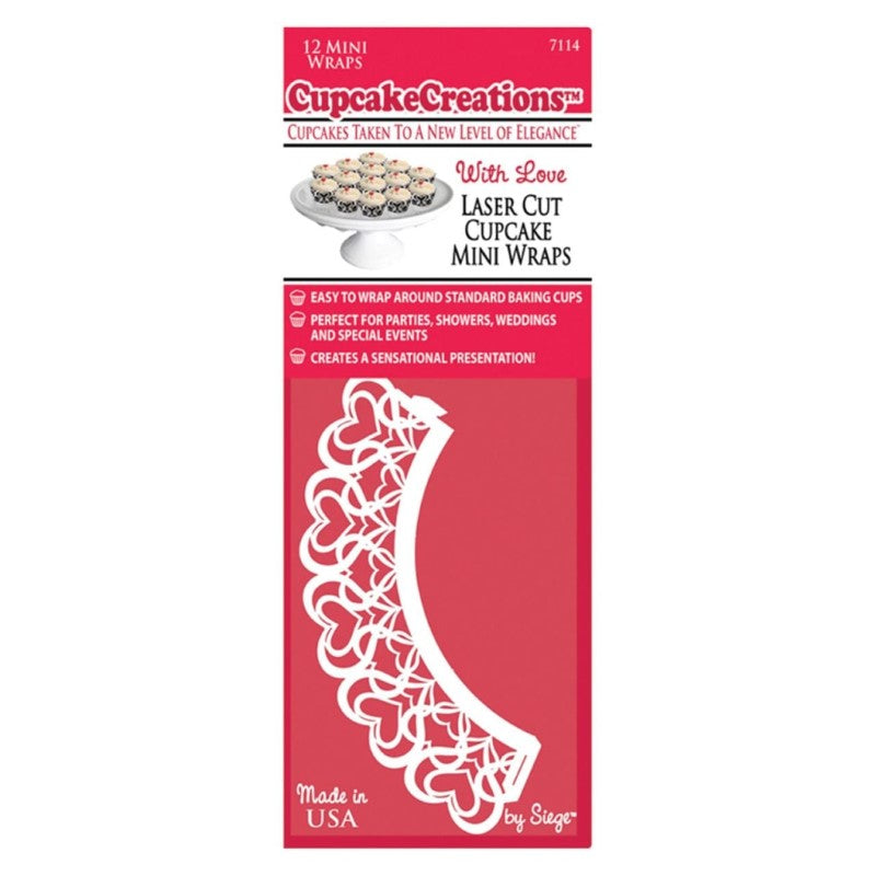 CUP CAKE CREATION WITH LOVE MINI CUPCAKE WRAP 12PC