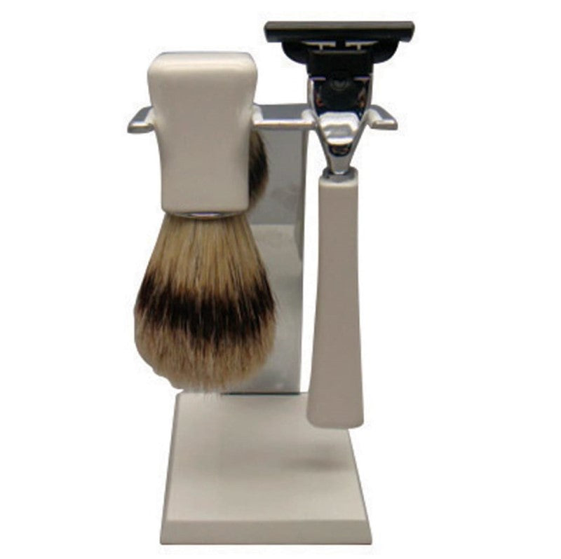 COMOY 3087 MAK3 SHAVE SET WHT BRISTLE
