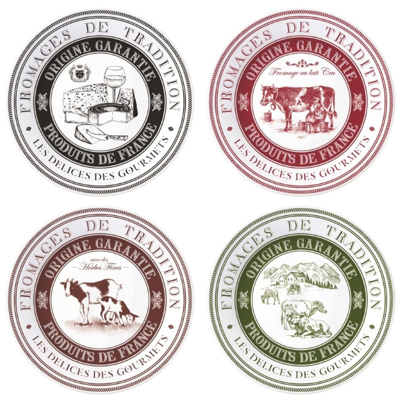 DAKOTA GOURMET DESSERT PLATES ASSTD 4PCE SET