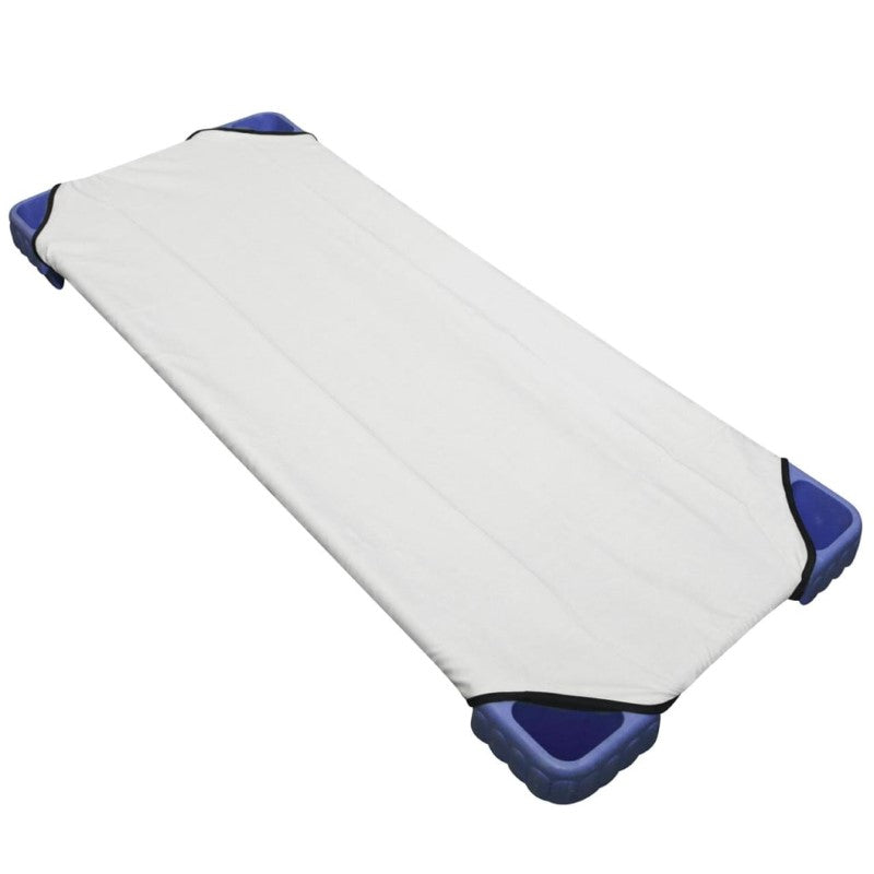 SILLY BILLYZ STACKER BED SHEET WHITE/NAVY FITTED P/C