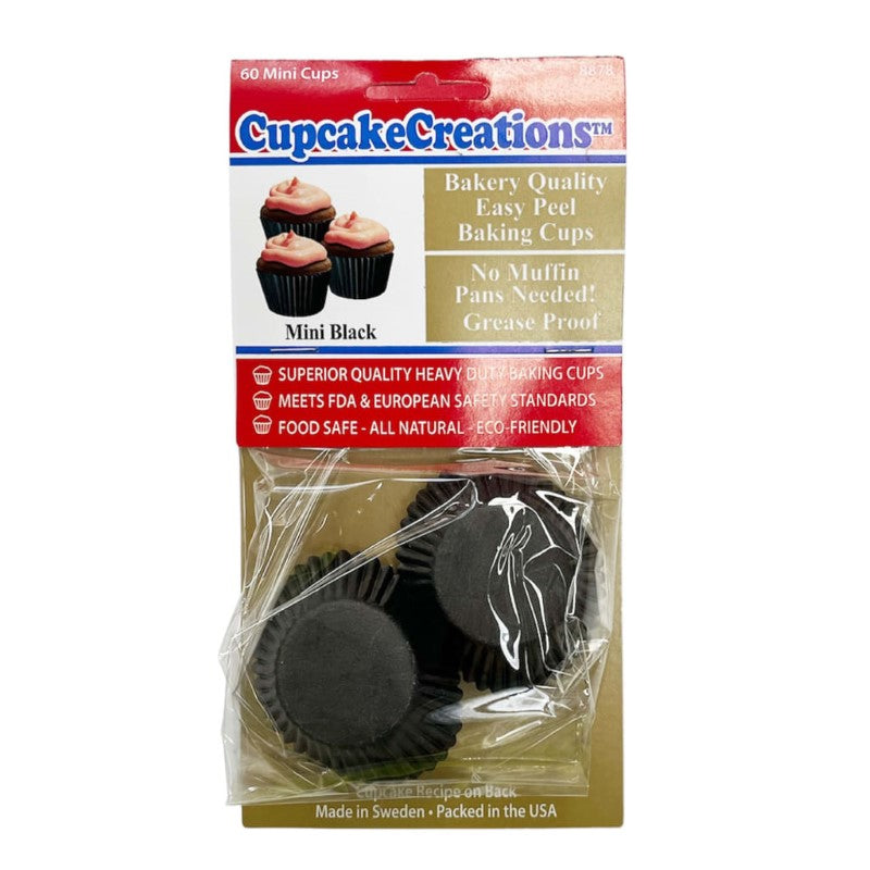 CUP CAKE CREATION CCC MINI SOLID BLACK CUPCK 60P