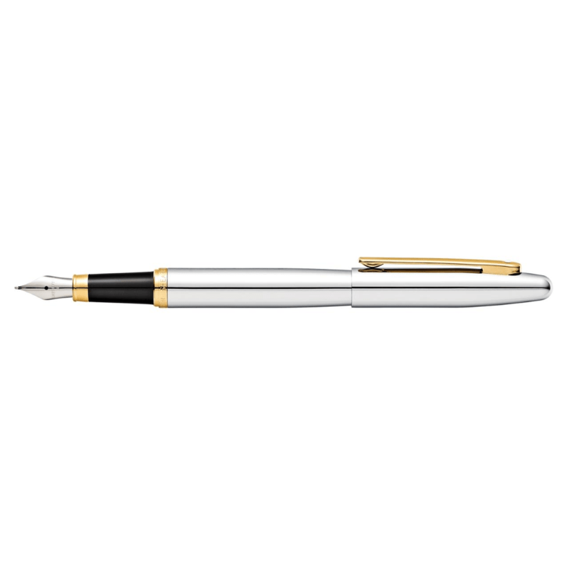 SHEAFFER® VFM 9422 POLISHED CHROME FOUNTAIN PEN WITH GOLD-TONE TRIM - MEDIUM