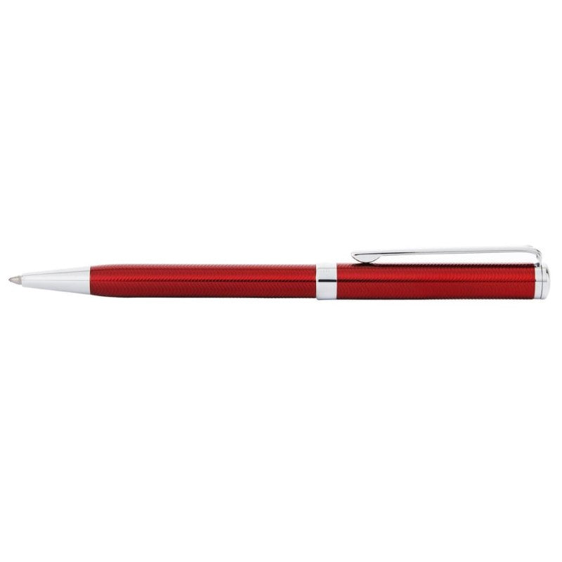SHEAFFER INTENSITY ENGRVD RED LACQUER/CHROME TRIM BALLPOINT PEN