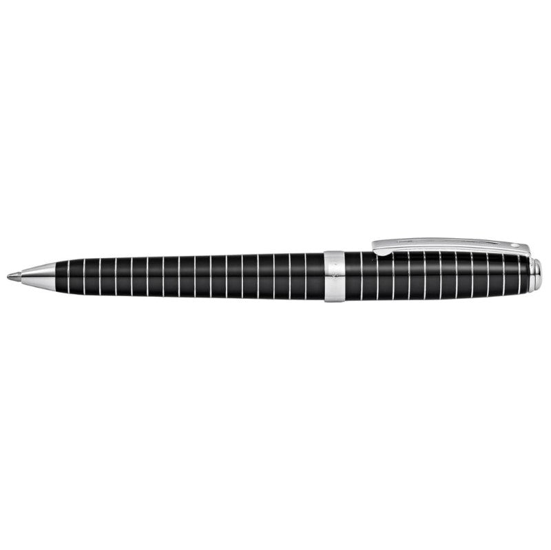 SHEAFFER PRELUDE BLACK LACQUER ENGRAVED LINES BALLPOINT PEN