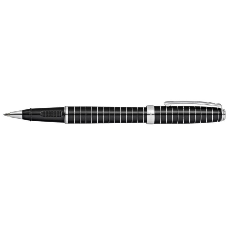 SHEAFFER PRELUDE BLACK LACQUER ENGRAVED LINES ROLLERBALL PEN