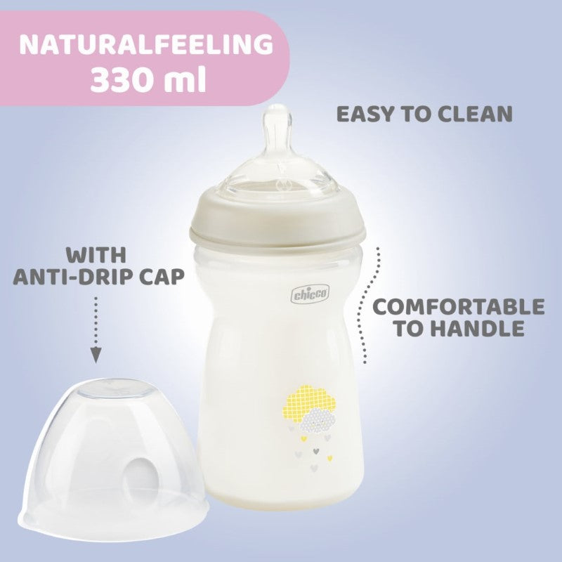 CHICCO BOTTLE PP: NAT FEELING UNI 330ML FFLW