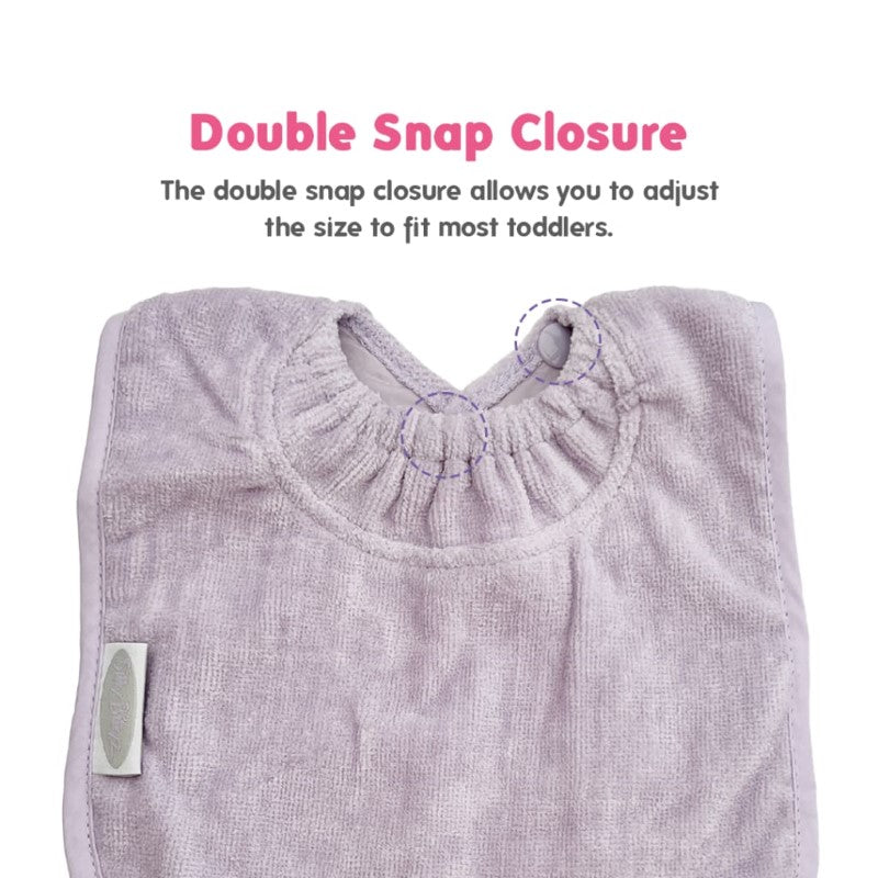 SILLY BILLYZ TOWEL PLAIN LARGE BIB LAVENDER
