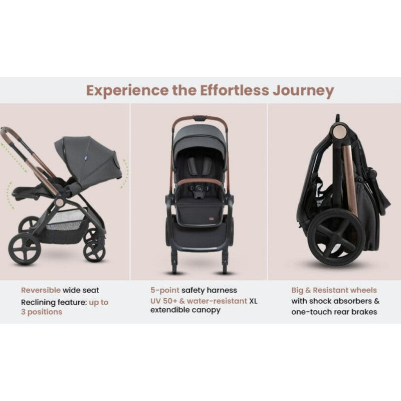 CHICCO STROLLER: MYSA BLACK SATIN