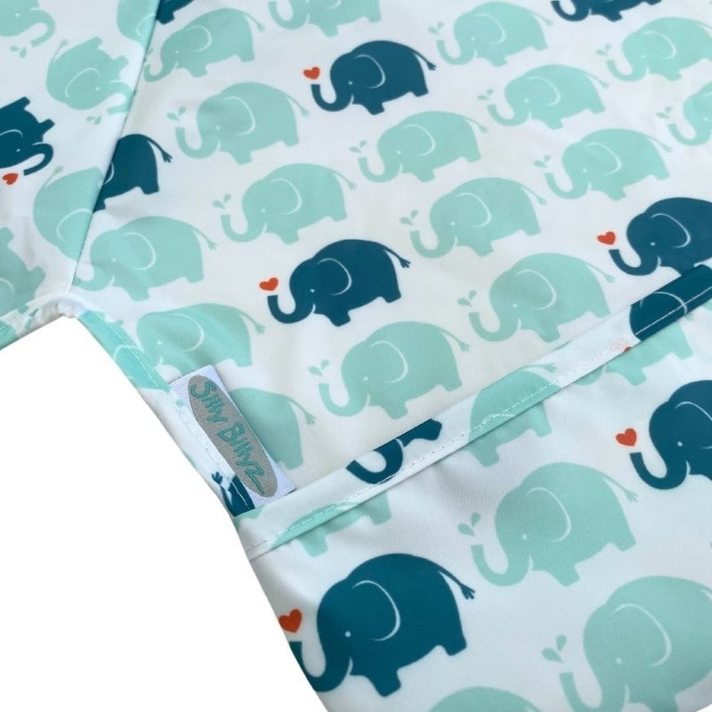 NYLON SMALL LONG SLEEVE BIB ELEPHANT LOVE