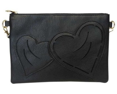 Shoulder Bag Two Hearts Black