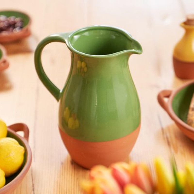 Dexam Sintra Glazed Terracotta Jug Green