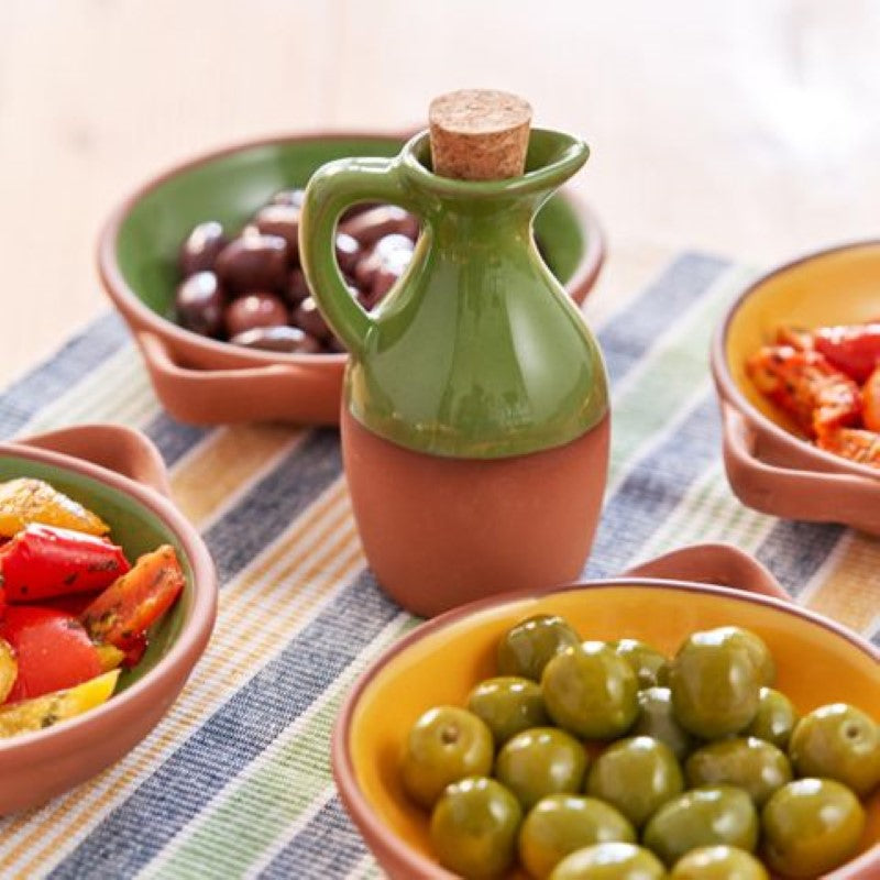 Dexam Sintra Glazed Terracotta Oil Drizzler Green