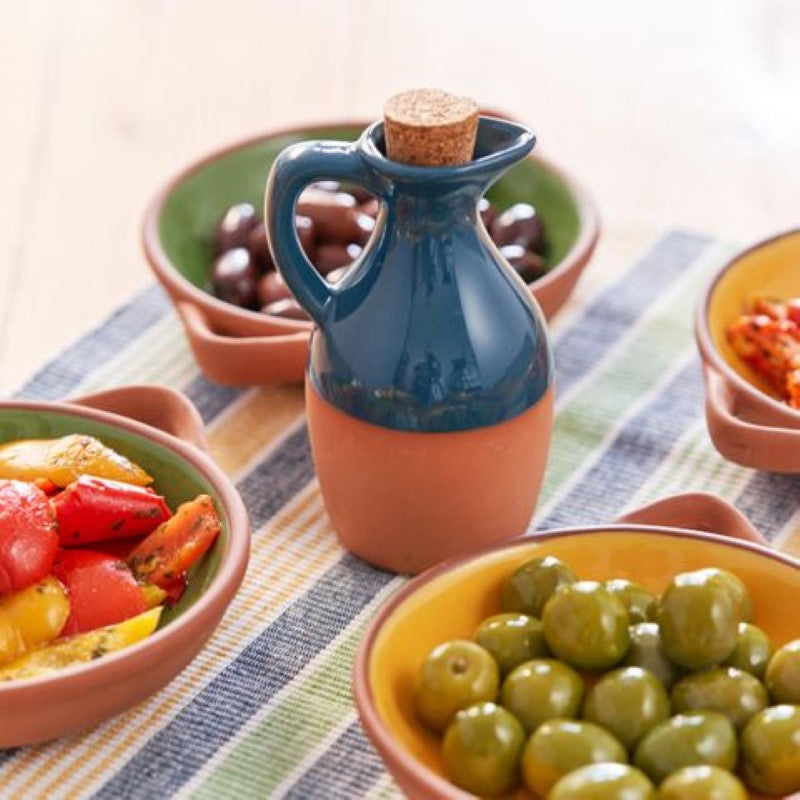 Dexam Sintra Glazed Terracotta Oil Drizzler Ink Blue