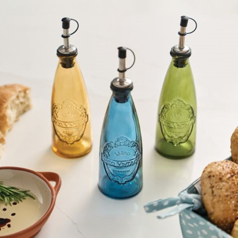 Dexam Sintra Recycled Glass Oil Drizzler Ink Blue