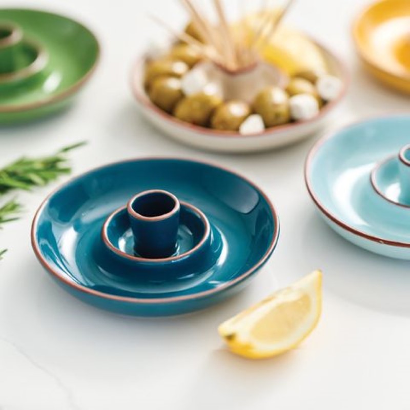 Dexam Sintra Glazed Terracotta Olive Dish Ink Blue