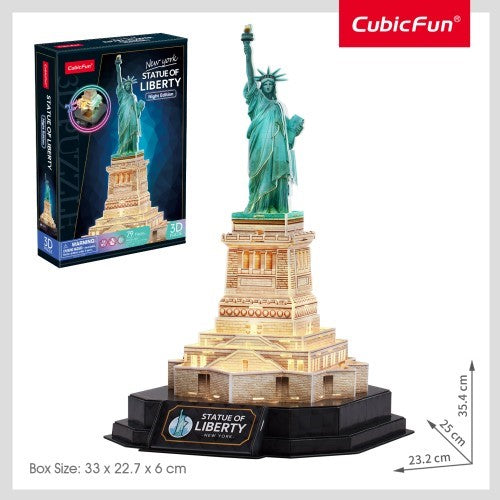 3D Puzzle - Cubic Fun Statue of Liberty Night Edition