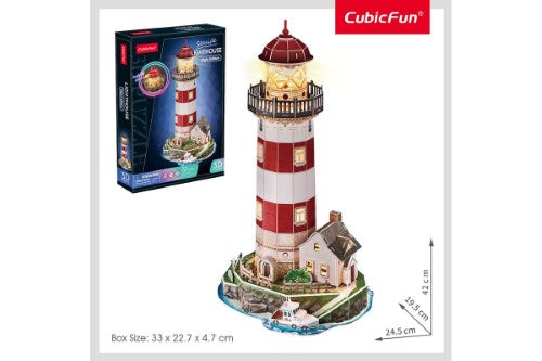 3D Puzzle - Cubic Fun Lighthouse Night Edition