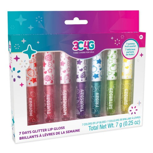 Glitter Lip Gloss - 3C4G 7 Days (7Pk)