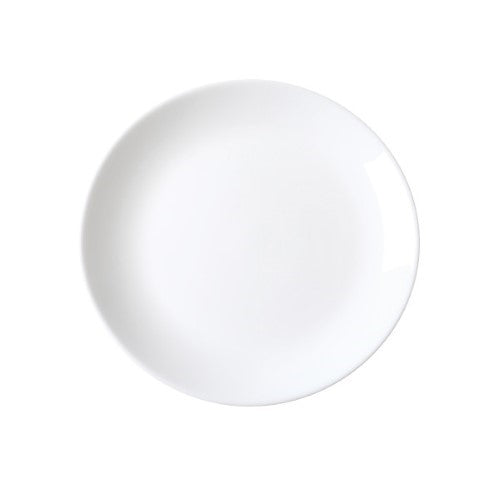 White Coupe Glass Dinner Plate 19cm - Wiltshire- Set of 6
