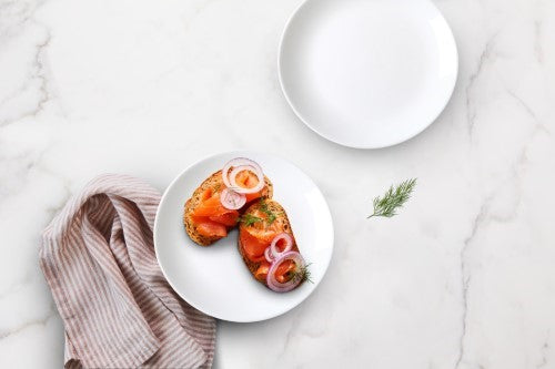 White Coupe Glass Dinner Plate 19cm - Wiltshire- Set of 6