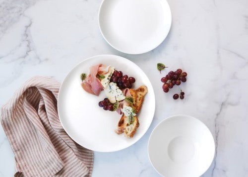 White Coupe Glass Dinner Plate 19cm - Wiltshire- Set of 6