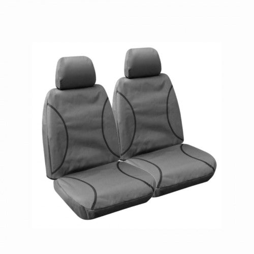 Grey Canvas Front Seat Cover Pair Nissan Navara - TRADIES