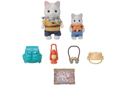 Sylvanian Families Play Set - Exciting Exploration Set - Latte Cat Brother & Baby
