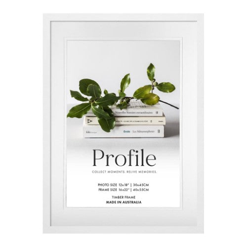 PROFILE ELEGANT DELUXE WHITE 12X16/8X12 PHOTO FRAME