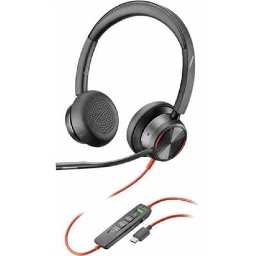 HP Poly Blackwire 8225 Stereo USB-C Headset +USB-C/A Adapter (8X223AA)