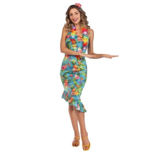 Costume Hawaii Dress Blue Womens Size 10-12