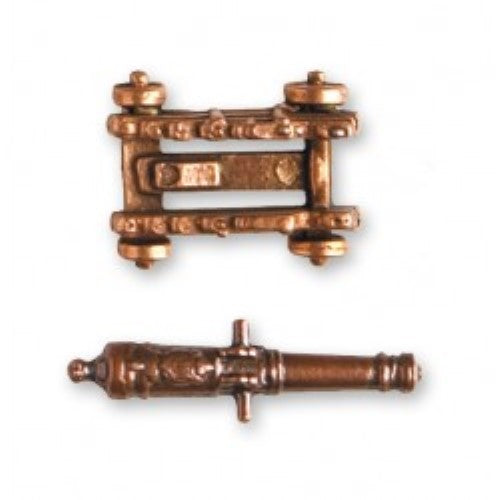 Wooden Ship Kit Fittings - Cannon w/carriage 40mm (1)