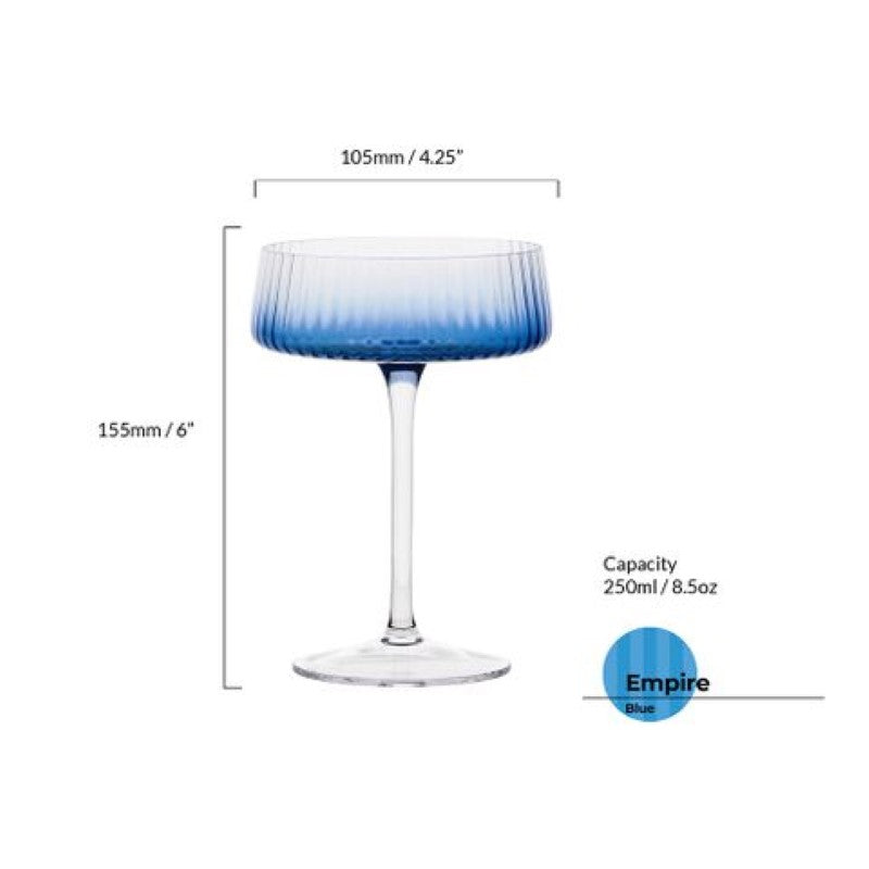 ASD Empire Champagne Saucer Blue (Set 2)